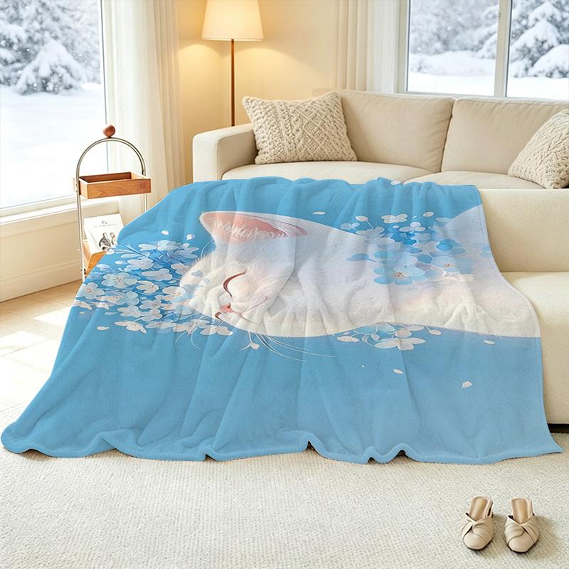 Ultra-Soft Thick Flannel Blanket – Warm, Skin-Friendly, Perfect for Home Naps, Guest Room Backup & Christmas Halloween Home Decor