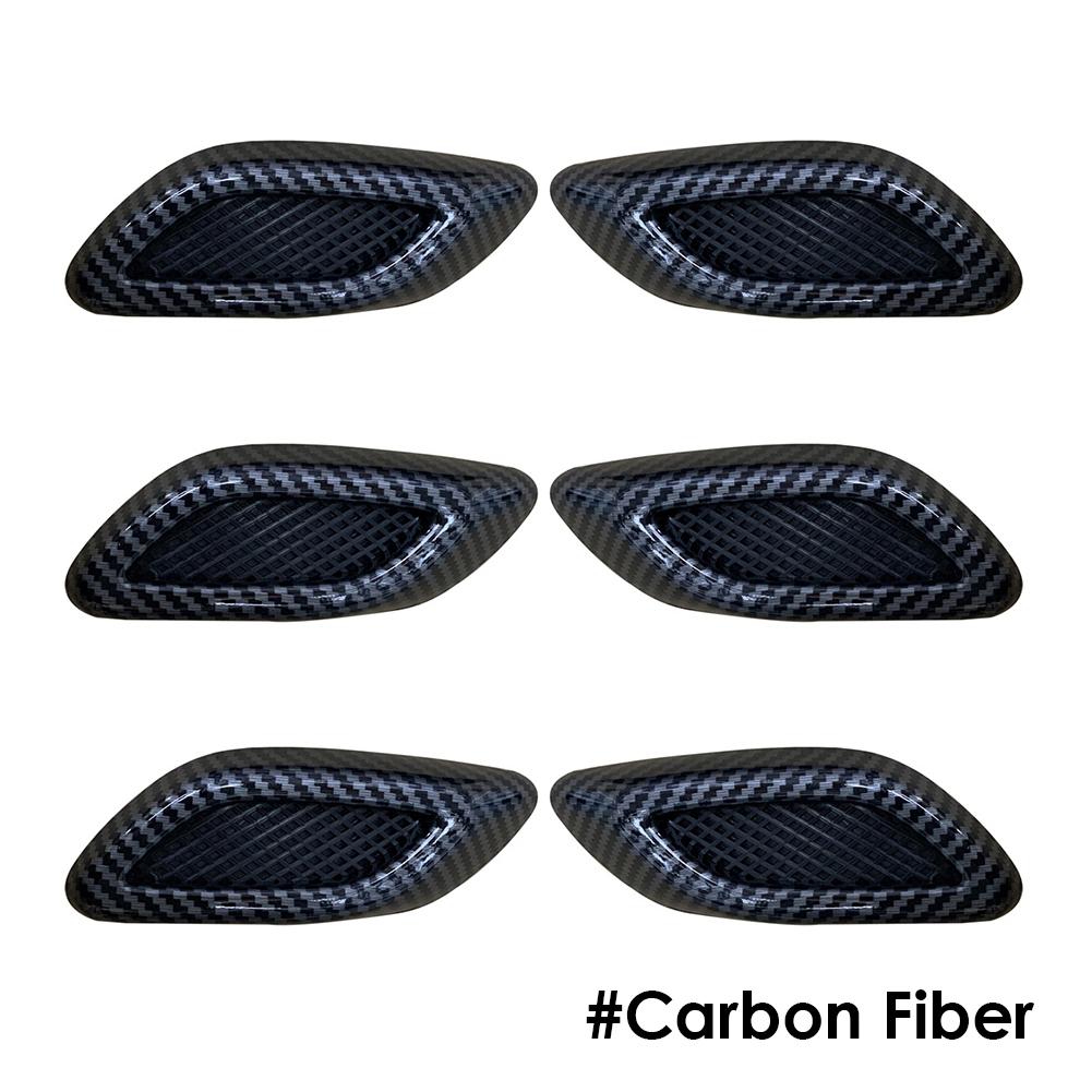 6 ST Bil Sido-ventil Luftflöde Skärm Bil Sida Falsk Ventil Klistermärke Insug ABS Auto Simulering Sido-ventiler Styling Biltillbehör