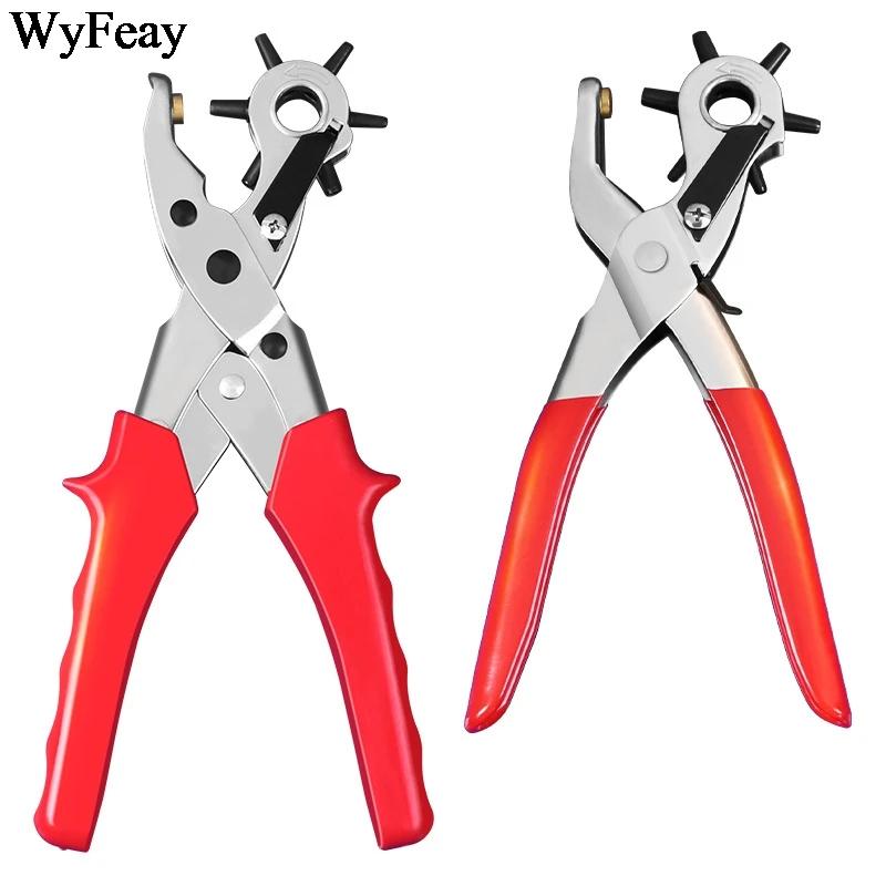 Genuine Leather Craft Tools Belt Hole Punch Plier Eyelet Puncher Revolve Sewing Machine Setter Tool Watchband Strap Household Paper Diy