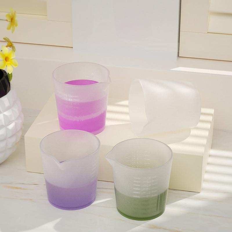 2 Pcs Silicone Measuring Cup Non-stick Mixing Cups Reusable Resin Supplies Cups for Resin DIY Craft Jewelry Making