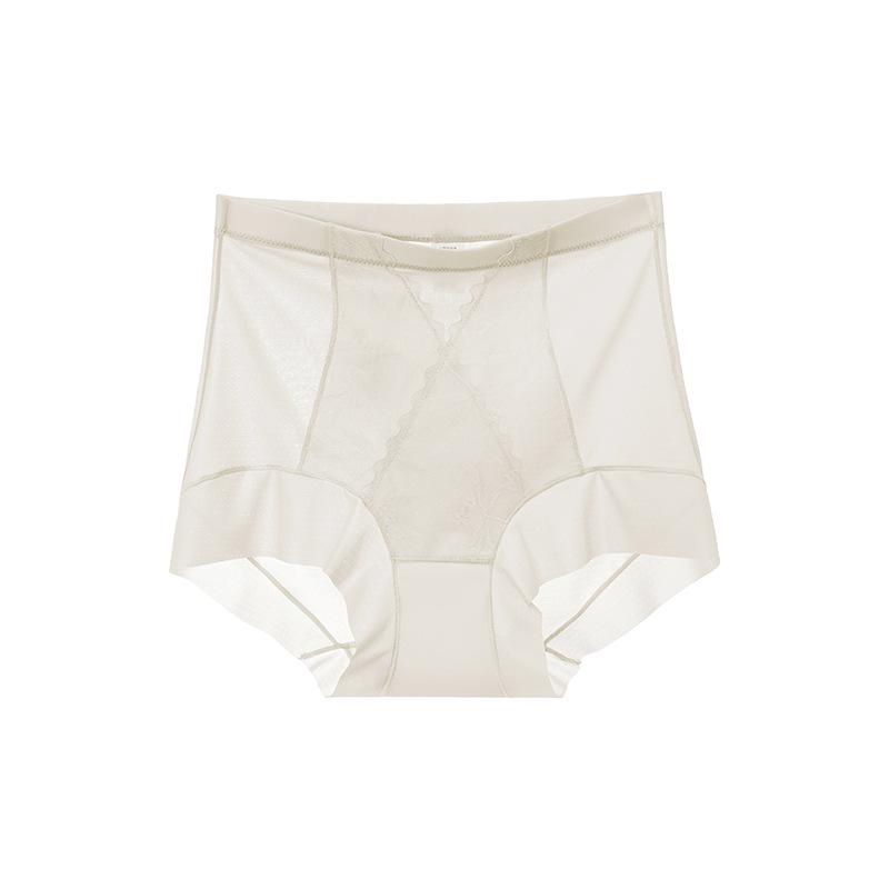 

High Waist Lace Tummy Control Panties - Breathable, Butt-Lift, No Roll Down Body Shaper for Women L (suitable for 40-53 kg) білий