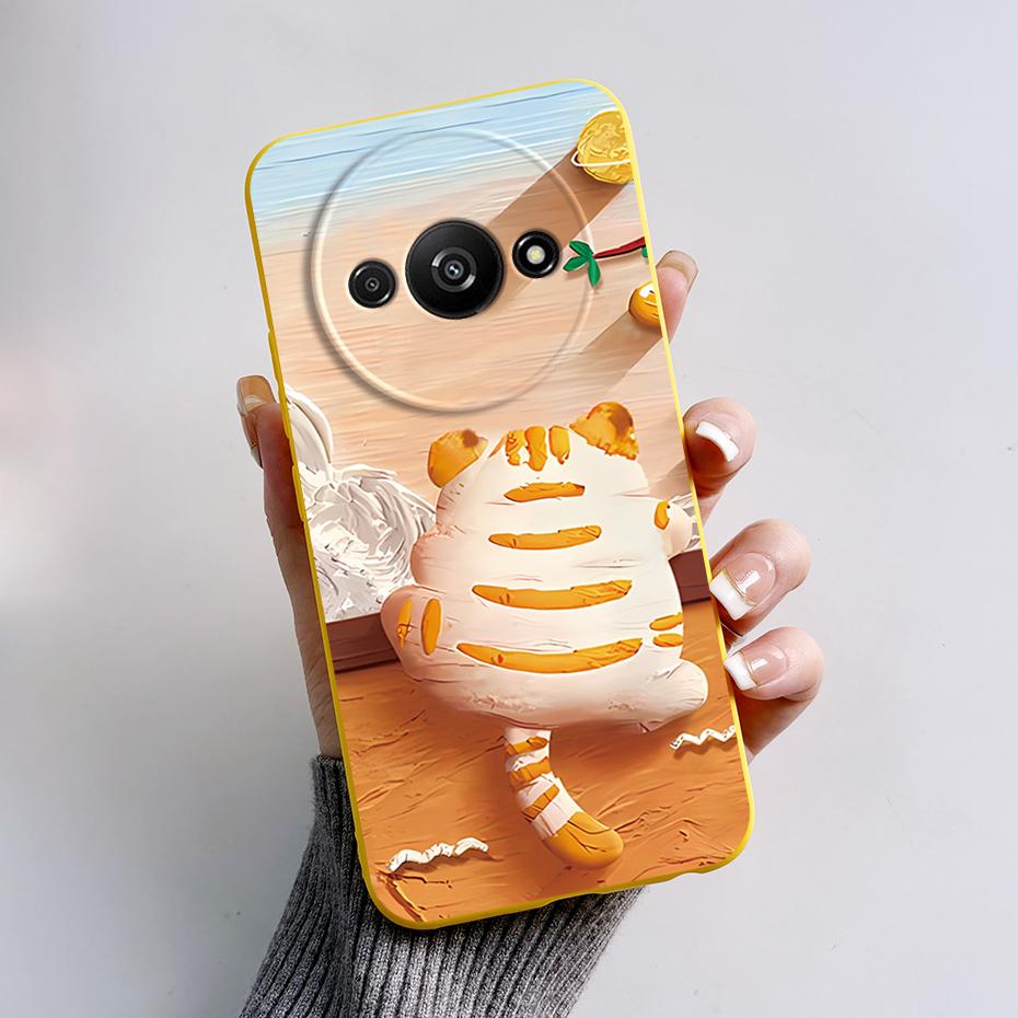 For Funda Redmi A3 Case Redmi A3 2024 Back Cover Stylish Painted Soft Silicone Phone Case for Xiaomi Redmi A3 A 3 RedmiA3 Bumper