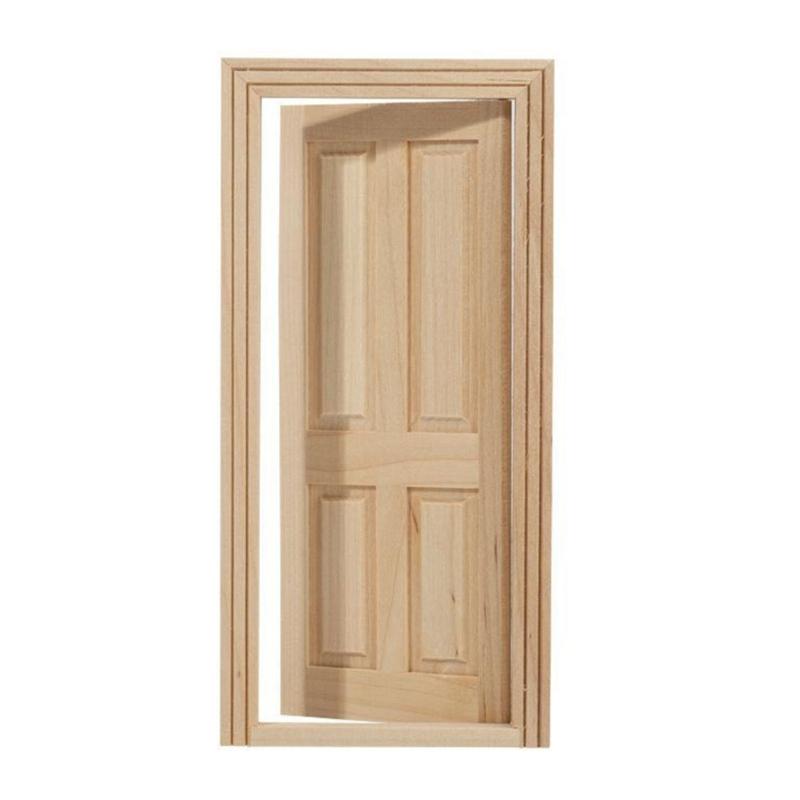 Natural Wood Hands-on Dollhouses Accessories Unpainted Door Window For Crafting And Model Making