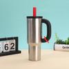 304 stainless steel thermos cup dopamine color scheme handle Bingba cup outdoor portable straw cup