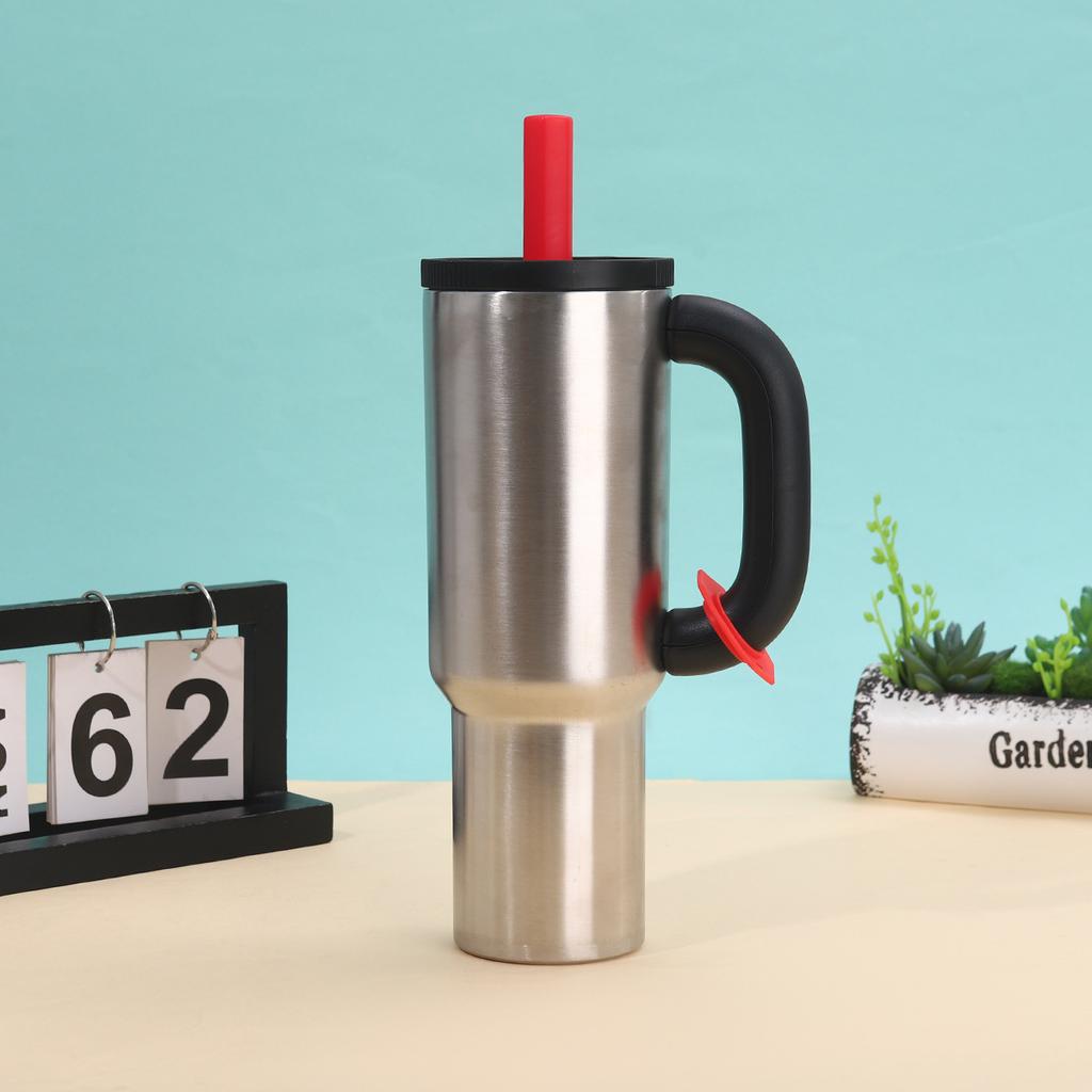 304 stainless steel thermos cup dopamine color scheme handle Bingba cup outdoor portable straw cup