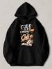 Black Pullover Hoodie with Code Is My Language And Coffee Is My Fuel Graphic Programmer Tech Sweatshirt with Coffee Cup Print for
