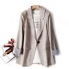 Spring and Autumn Women's Plus Size Button Models Slim and Thin Solid Colour Comfortable Commuting Versatile Suit Jacket