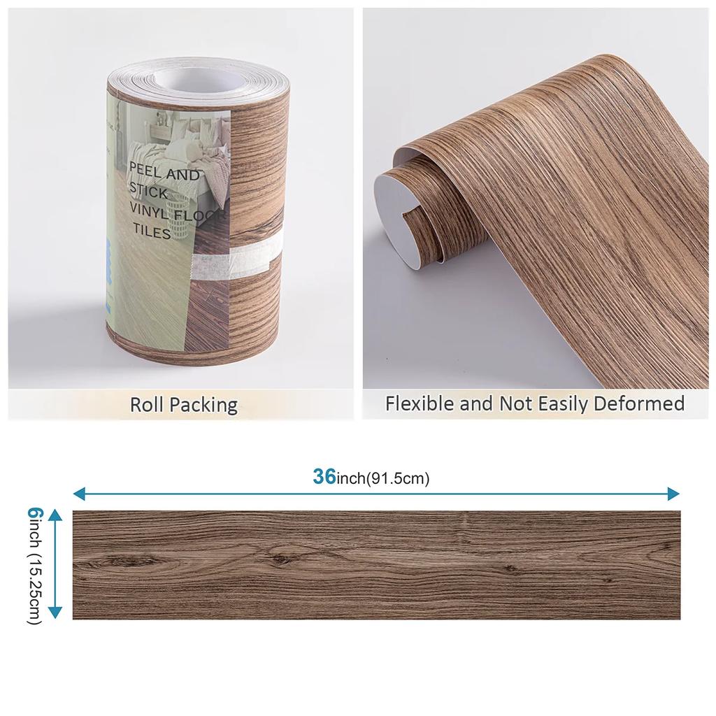 Peel And Stick Floor Tile 10 Pcs 15 Sq.Ft Self Adhesive Vinyl Flooring Planks Adhesive Water-Repellent Wood Grain Look Flooring Tiles