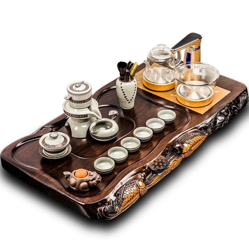 Ebony Solid Wood Gongfu Tea Tray Set One Size
