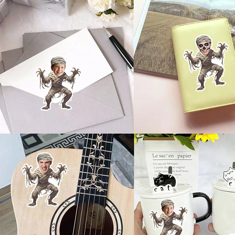 20pcs Terrible Halloween Customized Sticker Personalized DIY With Face Label Custom Hallow Paper Sealing Stickers Party Supply
