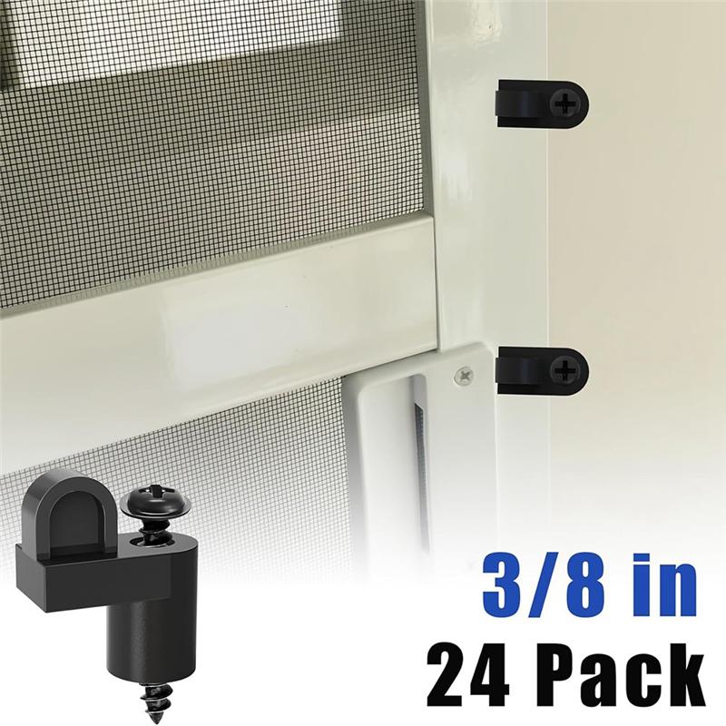 A84E-For Fastens Winter Window Screens 3/8 In Nylon Window Screen Clip With Screws Offset Window Clips
