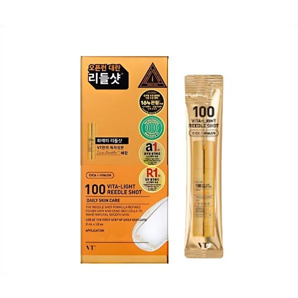 VT COSMETICS (j1) VT 100 Vita-Light Reedle Shot (2ml*10ea) 1 Pack / Safe Box / (jh)