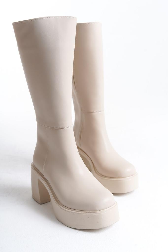 Women Modern Stylish Fashion Boots Boots Faux Leather Jessie Platform Heeled Black Boots Cm