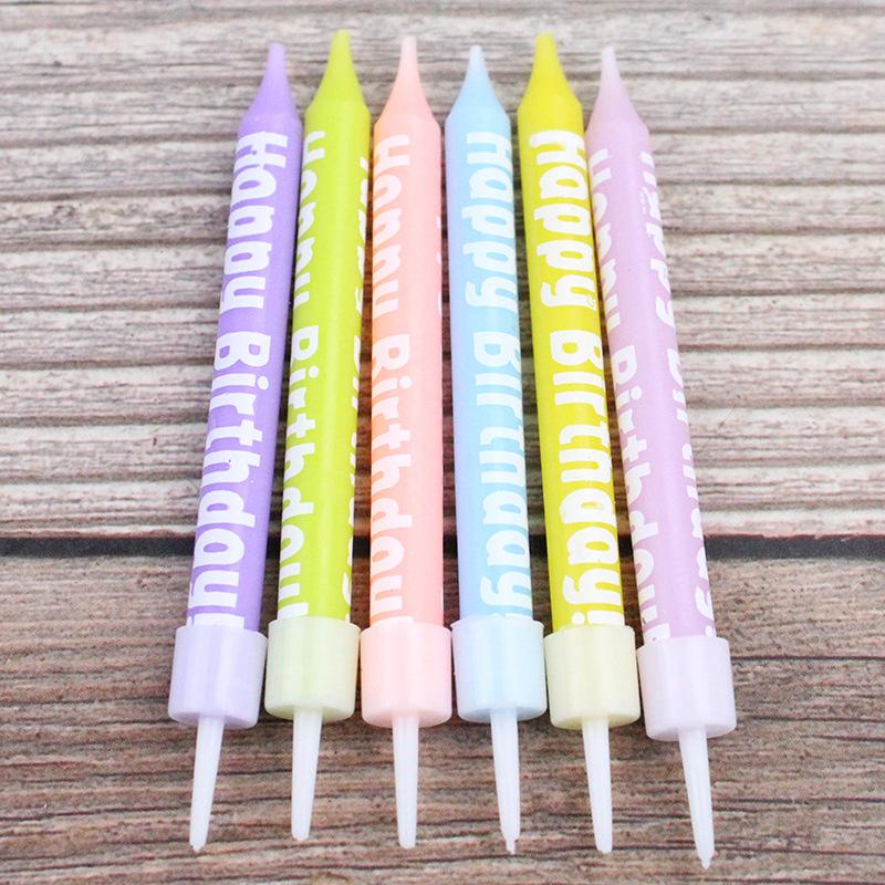 Ins Retro Letters Happybirthday Colorful Birthday Cake Candle New Rainbow Color Children