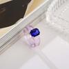 Trendy Jelly Color Rhinestone Cool Girls Transparent Finger Ring Resin Rings Fashion Jewelry