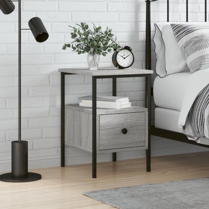 Maison Exclusive - Table de chevet sonoma gris 34x36x50 cm bois d'ingénierie