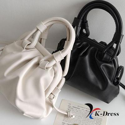 Büzgülü Dumpling Tote Çapraz Çanta Çanta (2 renk)