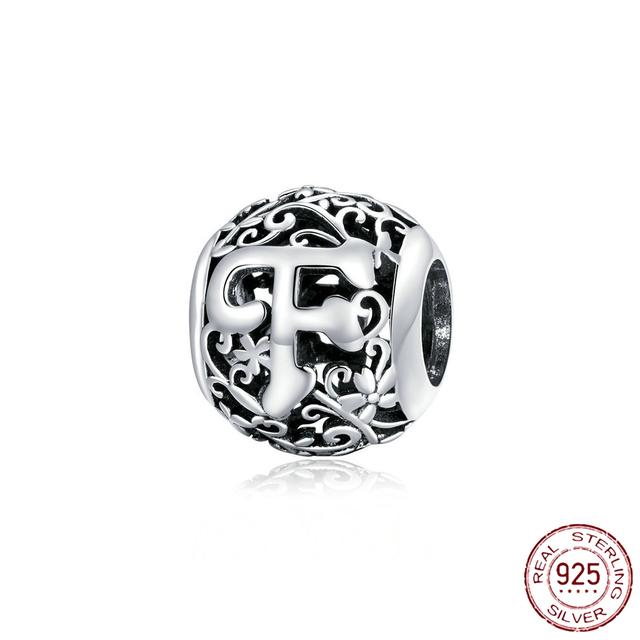 New 925 Sterling Silver Birthstone Heart Pendant Letter Series Bead Fit Original Fashion Charms Bracelet Women Jewelry Diy Gift