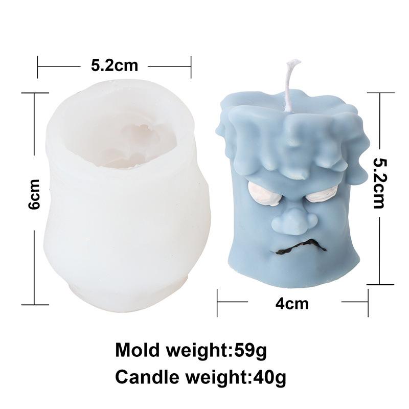 3D Joy Angry Face Pillar Funny Expression Silicone Candle Mold DIY Lively Facial Expression Pillar Wax Mould Home Decor Gifts