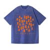 T-shirt con lavaggio vintage e design giapponese, moda, stampa gatto, manica corta, girocollo, Harajuku, unisex, abbigliamento uomo, top per le vacanze