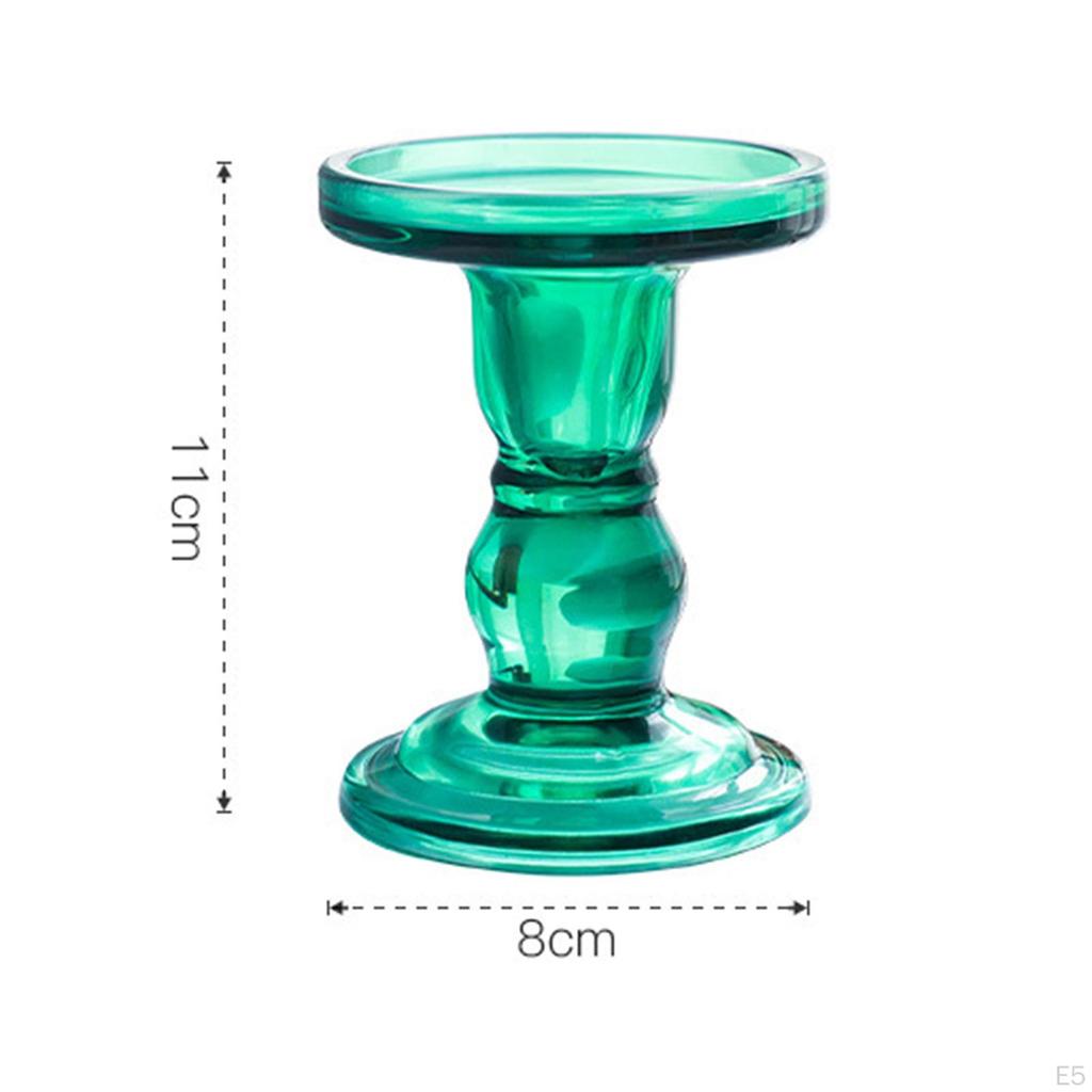 Glass Candle Holder Elegant Design Candlestick for Dinner Table Dining Room Decor