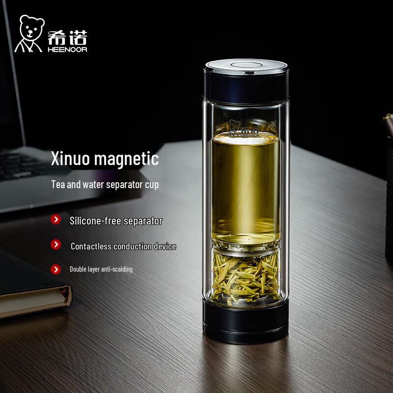 Xinuo Magnetic Tea Separation Double-Layer Glass Cup