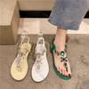 Moda Comemore Sandali Bassi Estivi Donna Ciabatte con Clip Cristallo Scarpe Donna Spiaggia Casual Slip-on Infradito Sandalias Femininos