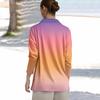 Women's Light Cardigan  Print Long Sleeve V-Neck Shirt With Pocket Top