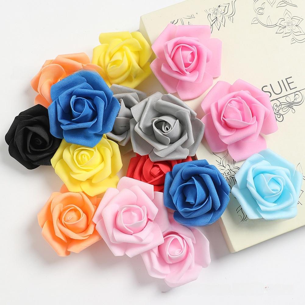 20 Pcs 7cm Foam Rose Head Artificial Flowers For Wedding Party Home Decor DIY Crafts Simulated Rose Accessories