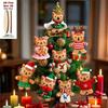 1D Flach, 16 Stück Verschieden geformte Lebkuchenkatzen Holzornamente, Perfektes Geschenk für Katzenliebhaber, Weihnachtsbaumschmuck