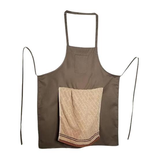 Men's Prank Apron with Surprise Pocket Novelty Kitchen Apron White
