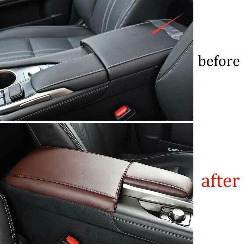 For Lexus RX350 450h 2016-2022 Dark Brown Leather Central Armrest Box Cover Trim