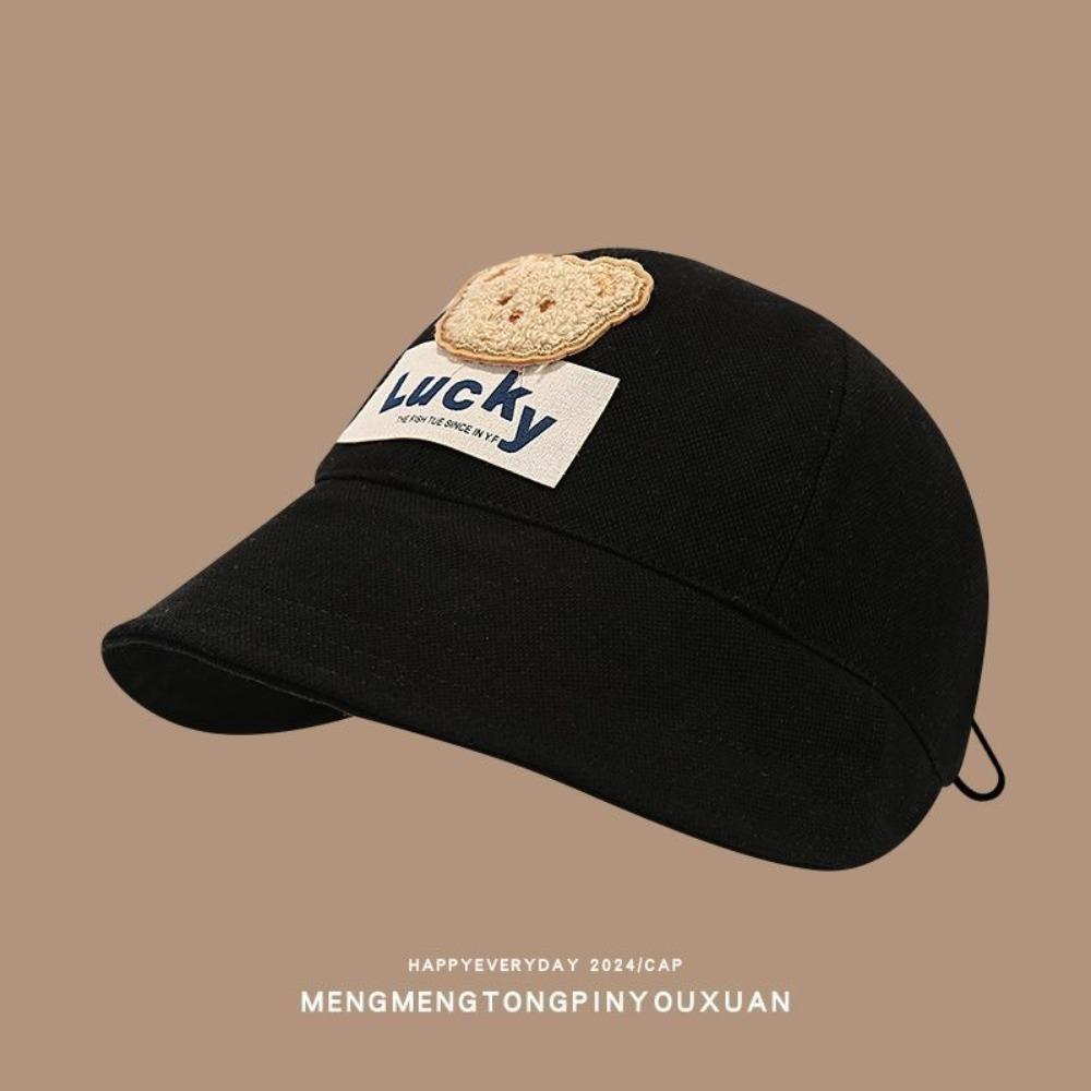 

Суцільний колір рибальської шапки милий ведмідь гострокій шапці новий капот малюка чорний