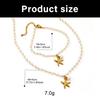 Seashells Style Starfish Pearls Necklace Bracelet Stainless Steel Adjustable Jewelry Gift for Beach Lovers