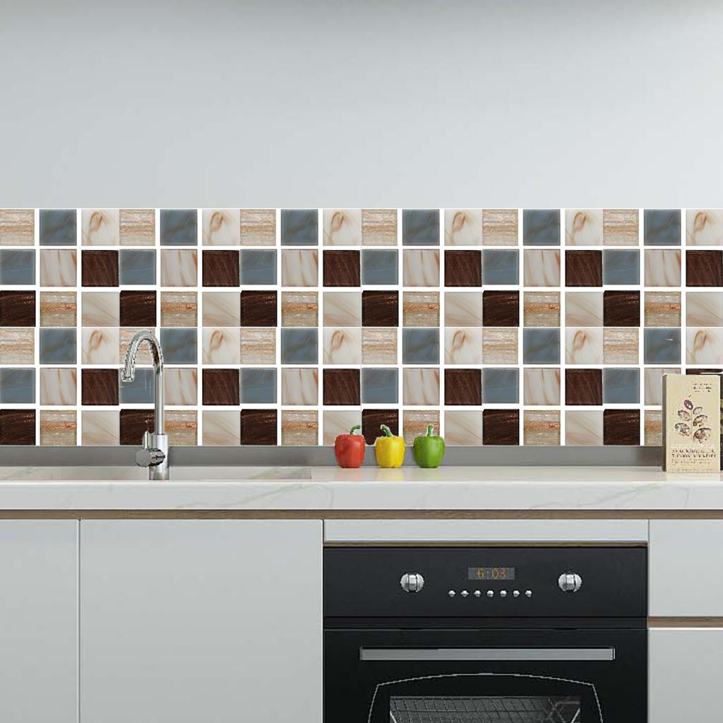 6 Sheets/set Kitchen Waterproof Oil-proof Wallpaper Removable PVC Decals Bathroom Stickers