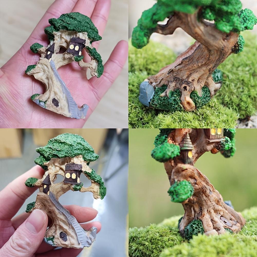 1pc Mini Fairy World Decor Old Tree House Garden Ornament Miniature Figurine Craft