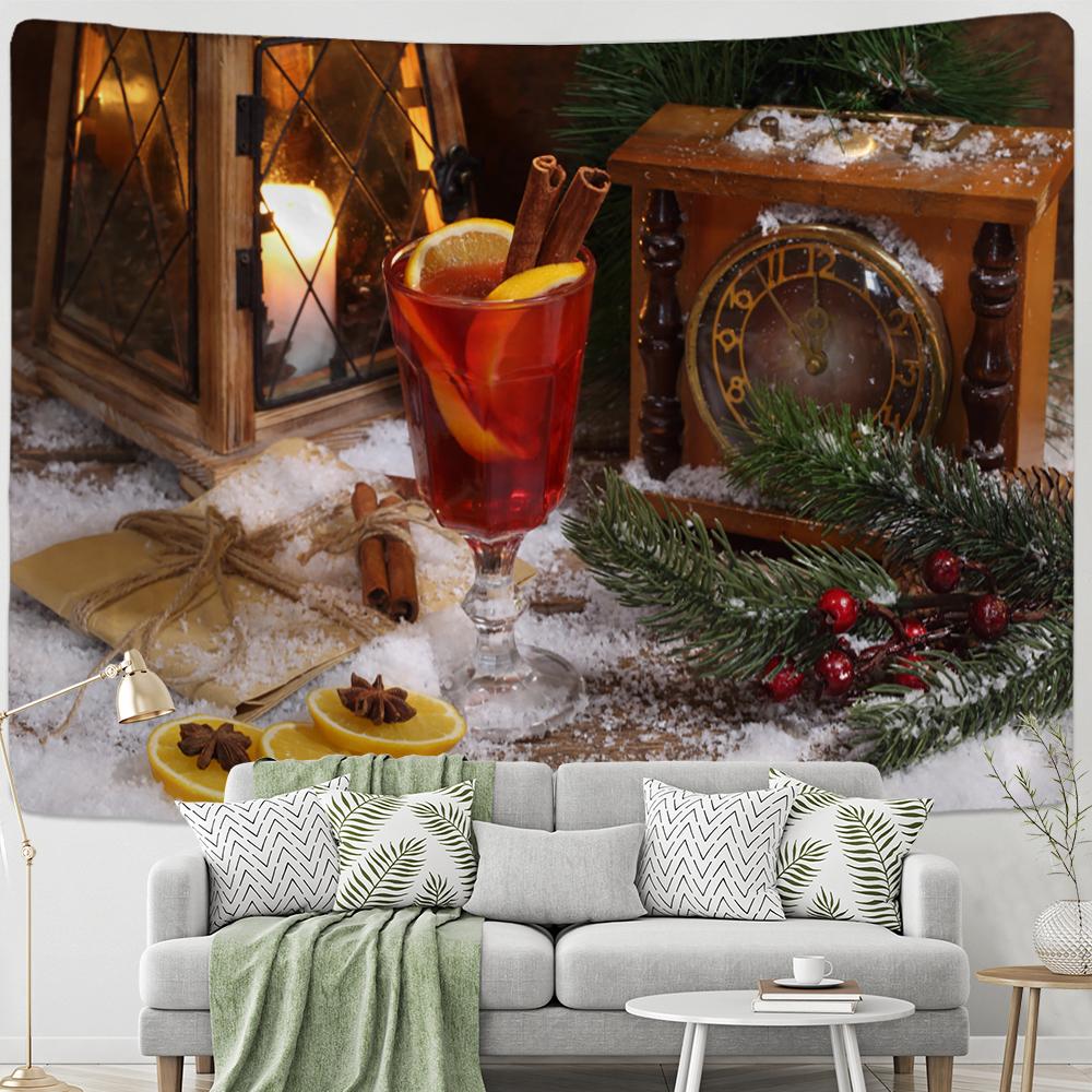 Urlaub Tapisserie Weihnachten Baum Kamin Warme Hause Wand Hängen Hintergrund Hippie Schlafzimmer Dekoration Geschenke