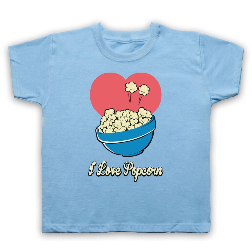 

I Love Popcorn Slogan Cinema Food Film Movie Lover Kids Childs T-Shirt XL