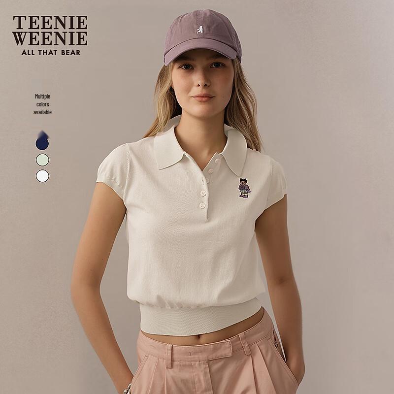 Teenie Weenie Women's Short Sleeve Polo Knit Top