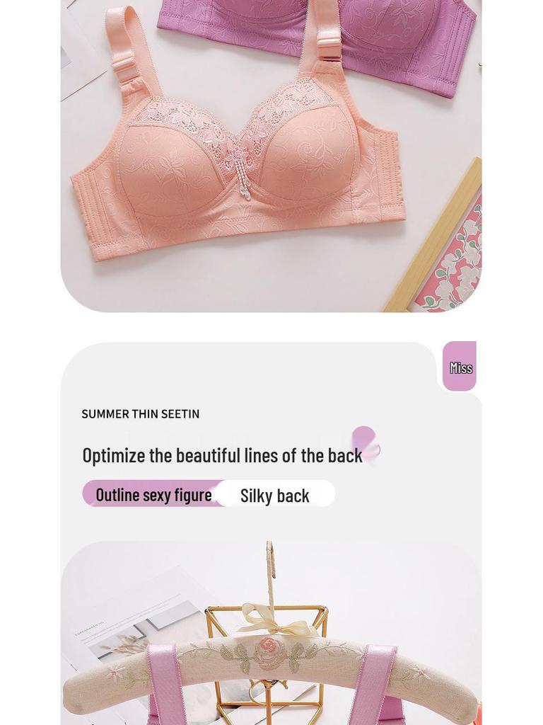 Wire-Free Uplift Bra: Anti-Spillage Minimizer for Large Busts - Comfortable Side Support for Autumn/Winter