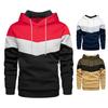 Patchwork Lommer Pullover Hættetrøje Efterår Vinter Langærmet Med Hætte Plys Mænd Svedtrøje Ydertøj