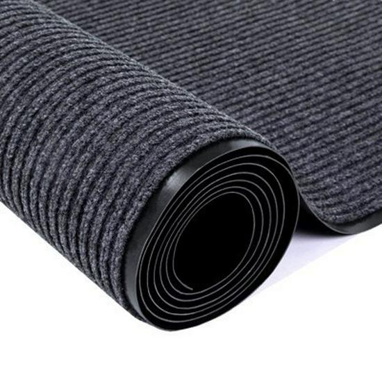 PVC Seven-Stripe Water-Absorbent Kitchen Floor Mat - Large Coverage, Non-Slip, Dirt-Resistant Entryway Carpet