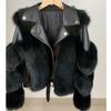 New Whole Leather Imitation Fox Fur Imitation Fur Jacket Women's Fashion Locomotive Short Light Coat Pink
