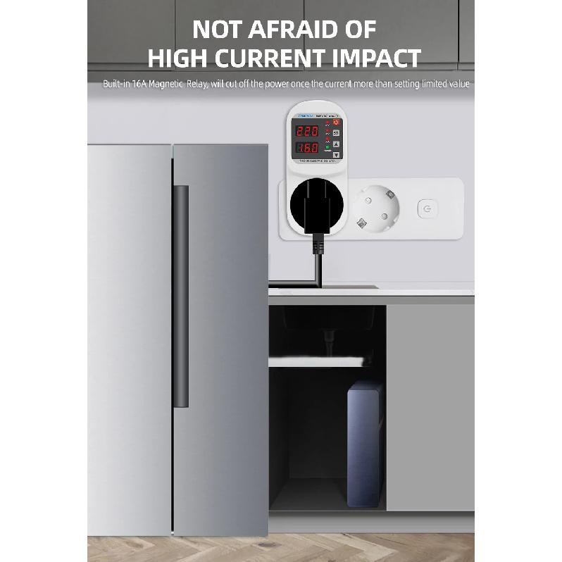Automatic Voltage Current Protector Socket AC 220V 110V Adjustable 16A Power Surge Protector EU Plug Socket Safe Protect