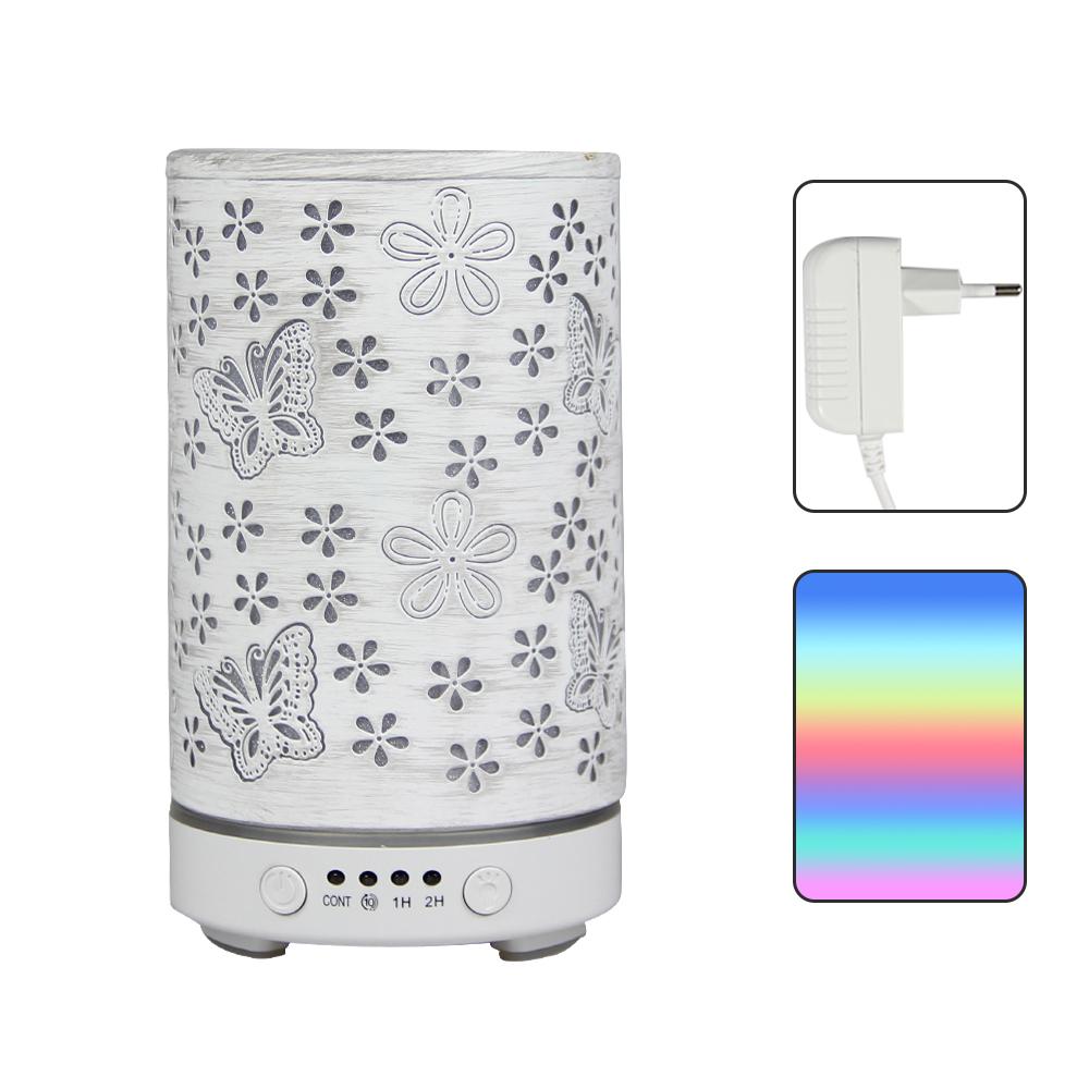 100ml Essential Oil Diffuser Seven-Color Aroma Light Butterfly Ultrasonic Air Humidifier Room Scent Diffuser with Timer Function