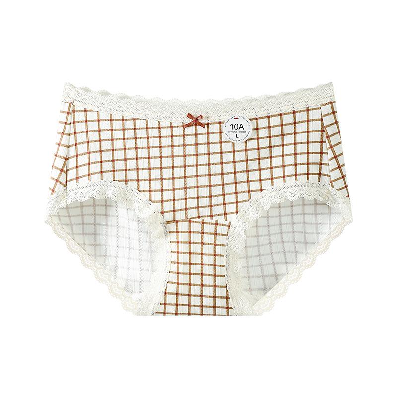 Girls Spring and Summer Print Skin Friendly Breathable 10A Antibacterial Extended Cotton Crotch Triangle Briefs