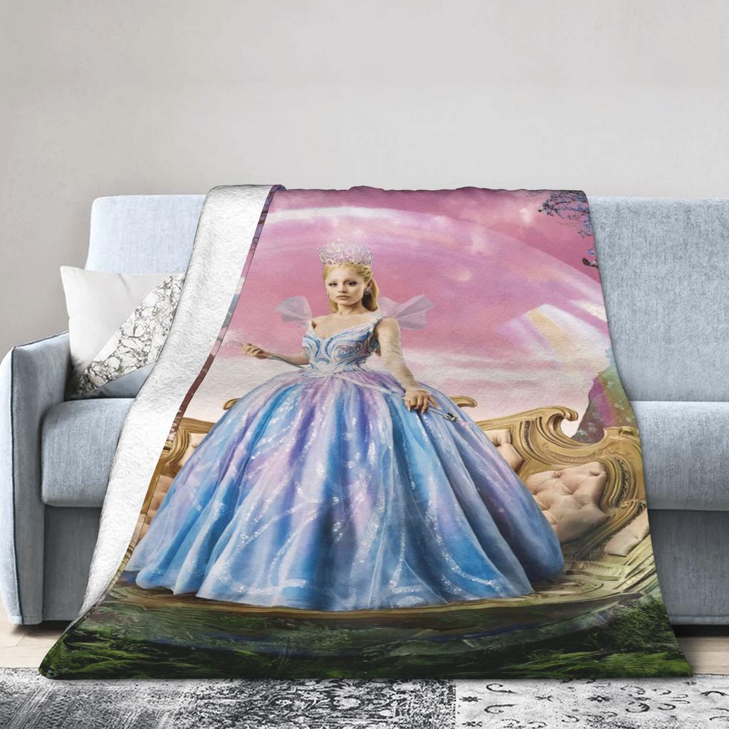 W-Wicked 2 Musical Movie Glinda Elphaba Flannel Blankets Autumn  Warm Soft Throw Blanket Funny Bedspread Sofa Bed Cover