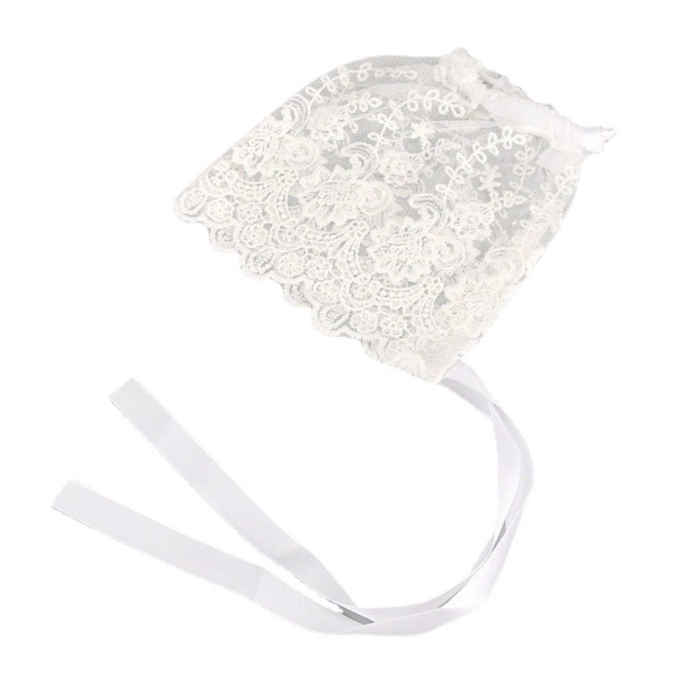 Lace Ruffle Newborn Hat Breathable Toddler Tie Beanie  Newborn Photography Prop