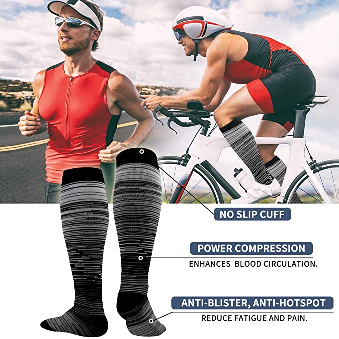 New Compression Socks Sports High Running Marathon Recovery Outdoor Cycling Hiking Riding Non-slip Stockings High For Men &Women