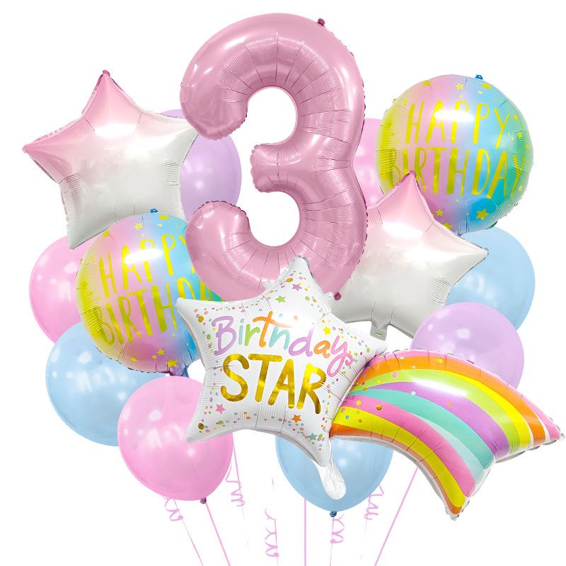 Gradual Change Meteor Color Hui Tail Aluminum Film Balloon Package Birthday Party Dream Scene Arrangement Atmosphere Decoration